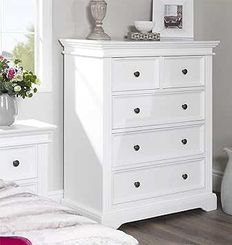 Gainsborough White Chest Of Drawers Large Very Sturdy 2 Over 3