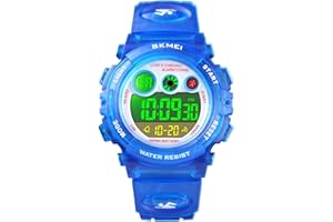 cofuo Kids Digital Sport Watch for Boys Girls, Kid Waterproof Electronic Multi Function Casual Outdoor Watches, 7 Colorful LED Luminous Alarm Stopwatch Wristwatch