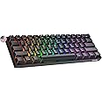 Geeky GK61 60% | Hot Swappable Mechanical Gaming Keyboard | 61 Keys Multi Color RGB LED Backlit for PC/Mac Gamer | ANSI US American Layout (Black, Mechanical Brown)