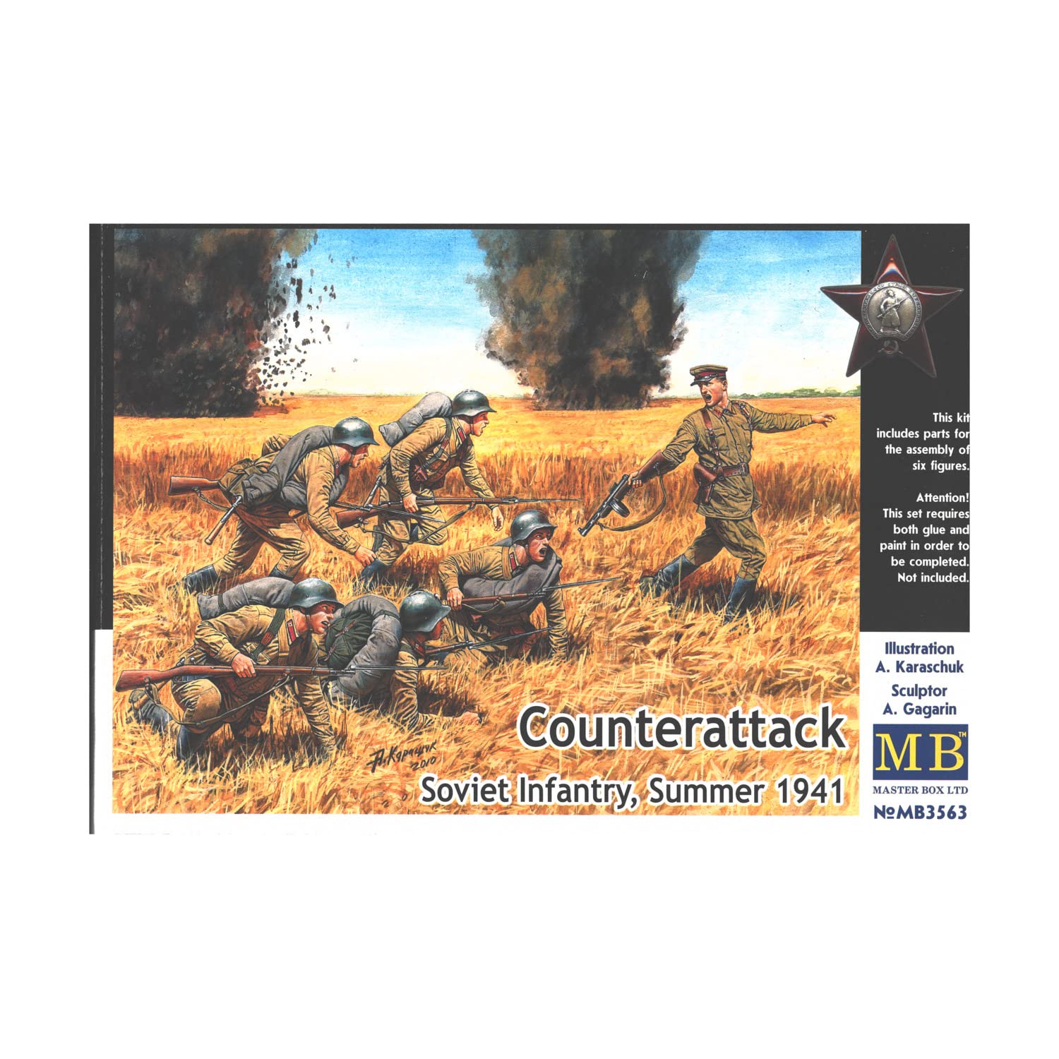 Masterbox 1:35 Scale Counterattack Soviet Infantry, Summer 1941" Assembly Parts