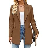 luvamia Blazers for Women Business Casual Long Blazer Jackets Dressy Work Professional Office Outfits Lapel Pockets