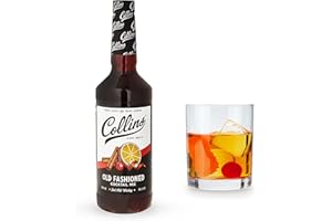 COLLINS CHICAGO Collins Old Fashioned Mix, Made With Real Brown Sugar and Cherry Juice With Aromatics, Classic Cocktail Recipe Ingredient, Home Bar accessories Cocktail Mixers, 32 fl oz