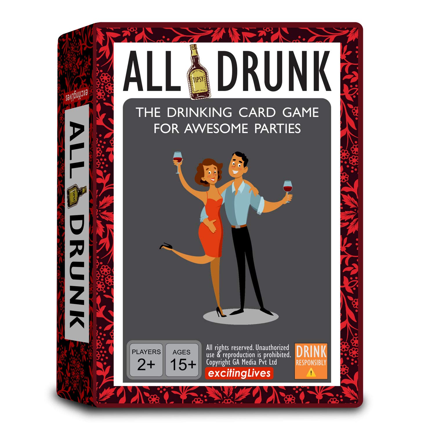 exciting Lives All Drunk Party Drinking Game- Fun Adult Drinking Game for Parties and Fun-Hilariously Funny & Personal Questions - Perfect Adult Card Game for Parties and Game Night