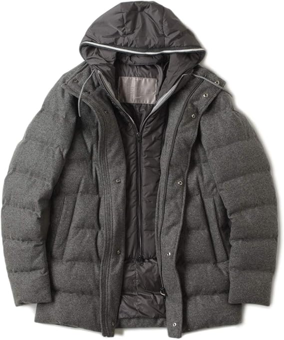 Amazon Herno ヘルノ メンズ ダウンコート ウール フード付 リゾートライン Pi005ur 9430 50 コート ジャケット 通販