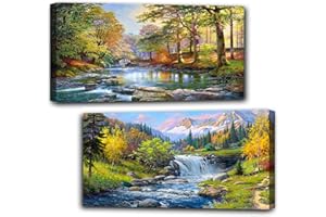 OFRKE 2 Pack Diamond Painting Kits，Large 5D DIY Landscape Diamond Painting Kits for Adults，DIY Full Drill Crystal Rhinestone Arts and Crafts，Lake Gem Art Painting with Diamond Home Wall Decor (28X16inch)