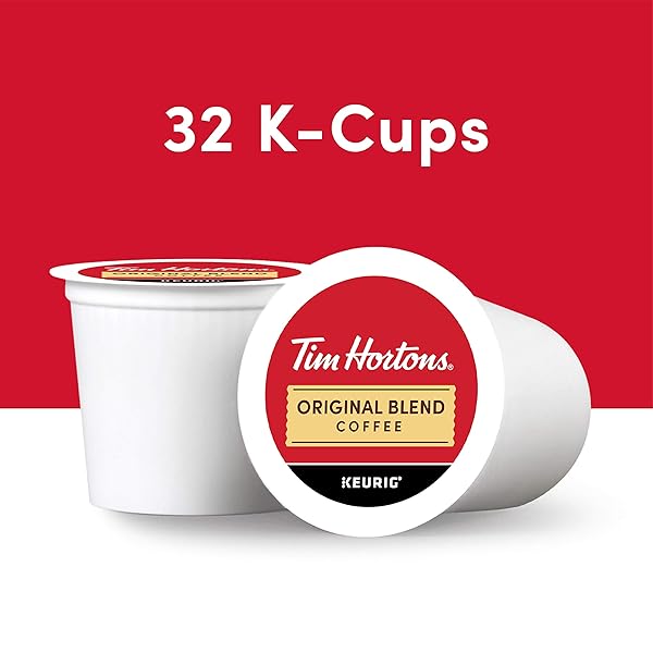 TIM HORTONS ORIGINAL BLEND, MEDIUM ROAST COFFEE, SINGLE-SERVE K-CUP PODS COMPATIBLE WITH KEURIG BREWERS, 32CT K-CUPS,RED
