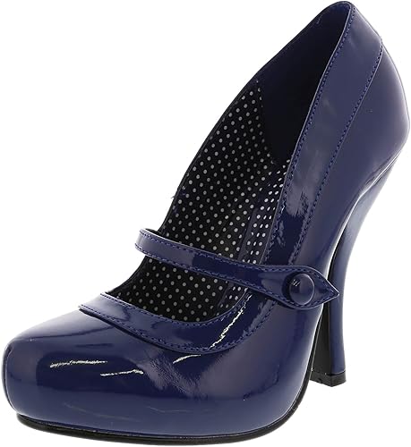 navy patent pumps