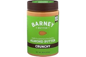 Barney Butter Almond Butter, Crunchy, 16 Ounce Jar, Skin-Free Almonds, No Stir, Non-GMO, Gluten Free, Keto, Paleo, Vegan