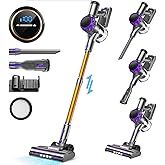S3 Cordless Vacuum Cleaner, 45kPa Powerful Stick Vacuum, LED Display, 55-Min Runtime Rechargeable Cordless Vacuum, Free-Stand