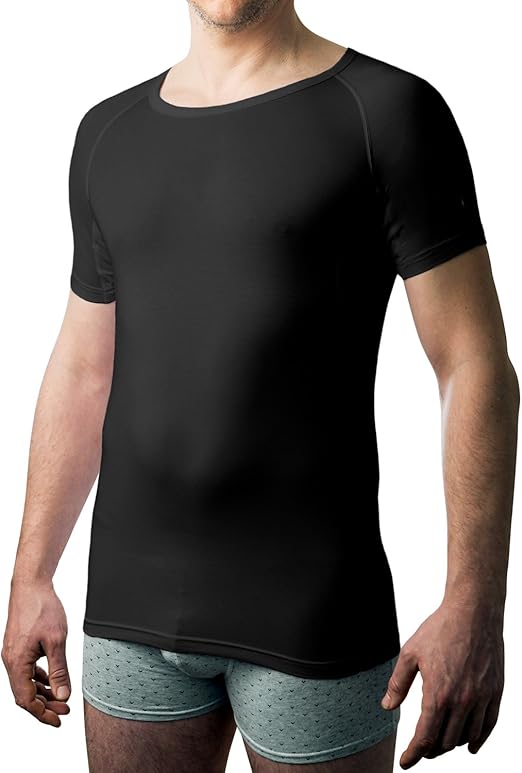 DRYWEAR TShirt CrewNeck AntiSweat for Men (Small, Black) 100
