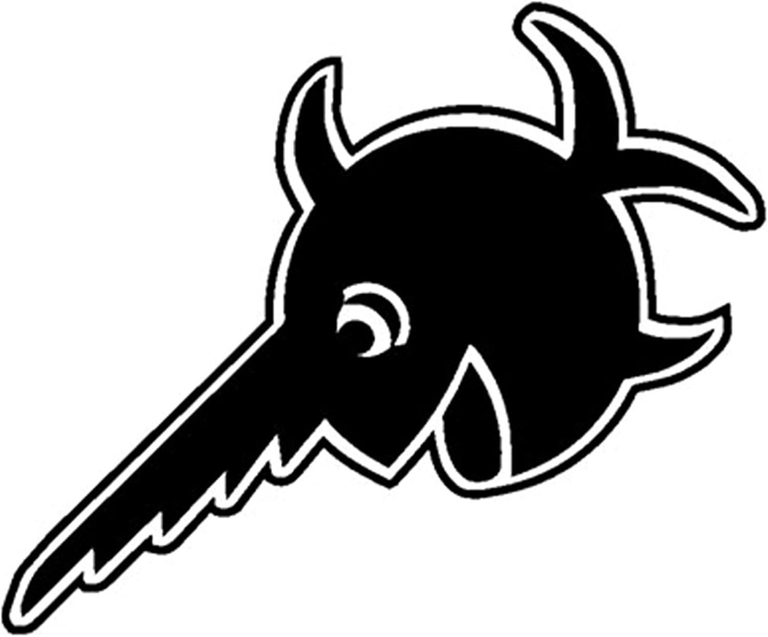 UBoat 96 Sticker Swordfish Smiling Fish Design Black 10 x 8 cm A560