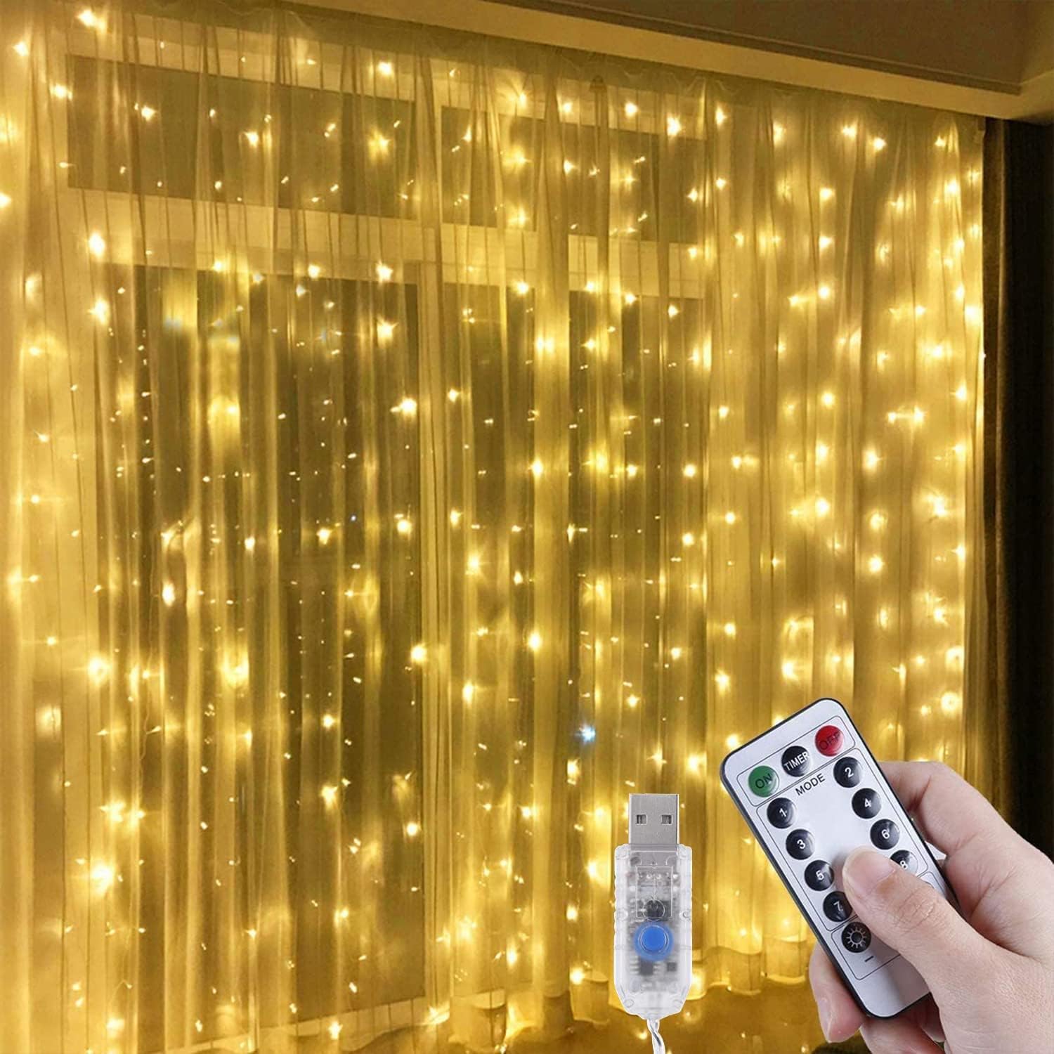 Anpro Fairy Lights,300 LED USB String Lights with 8 Light Models for Party Decoration,Indoor Lighting,Bedroom,Wedding Decor,Christmas Tree Lights — image 1