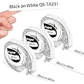 Goknu P12 Label Maker Tape Compatible with Dymo Label Maker Refills LT-100H LT-100T 200B, Compatible with Phomemo P12 P12PRO LT12 F12 Label Printer, 3 Pack 12mm x 4m 1/2" x 13'