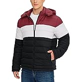 BEST SOUTH Men's Winter Puffer Jacket Hooded Puffy Fleece Warm Lightweight Coat Outerwear Cold Weather