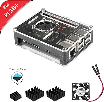 GeeekPi Raspberry Pi 3B + Case, Caja de acrílico en Capas de 9 Capas con Ventilador