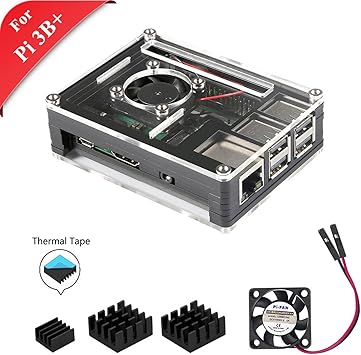 GeeekPi Raspberry Pi 3B + Case, Caja de acrílico en Capas de 9 ...