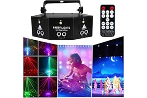 0M0DZH Personalised 9 Lens Laser Stage Light Scan Light,LED Light 9-Eye RGB DMX Scan Projector Colorful KTV Bar Laser Stage Light Disco Bar Coffee Stage Laser Light Xmas Home Decor (9-Eyes)