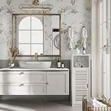 Dripex 3 Tier Bathroom Floor Cabinet White Storage with Door 80x22x25cm view 7