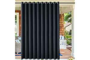 cololeaf Porch Curtains Outdoor Waterproof Patio Garden Outdoor Curtain/Exterior Shades/Blinds- Grommet Thremal Insulated Bla