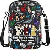 G2TUP Mystery Movie Crossbody Bag Mystery Movie Gift Plum & White & Green & Mustard & Scarlet & Peacock Suspense Shoulder Bag