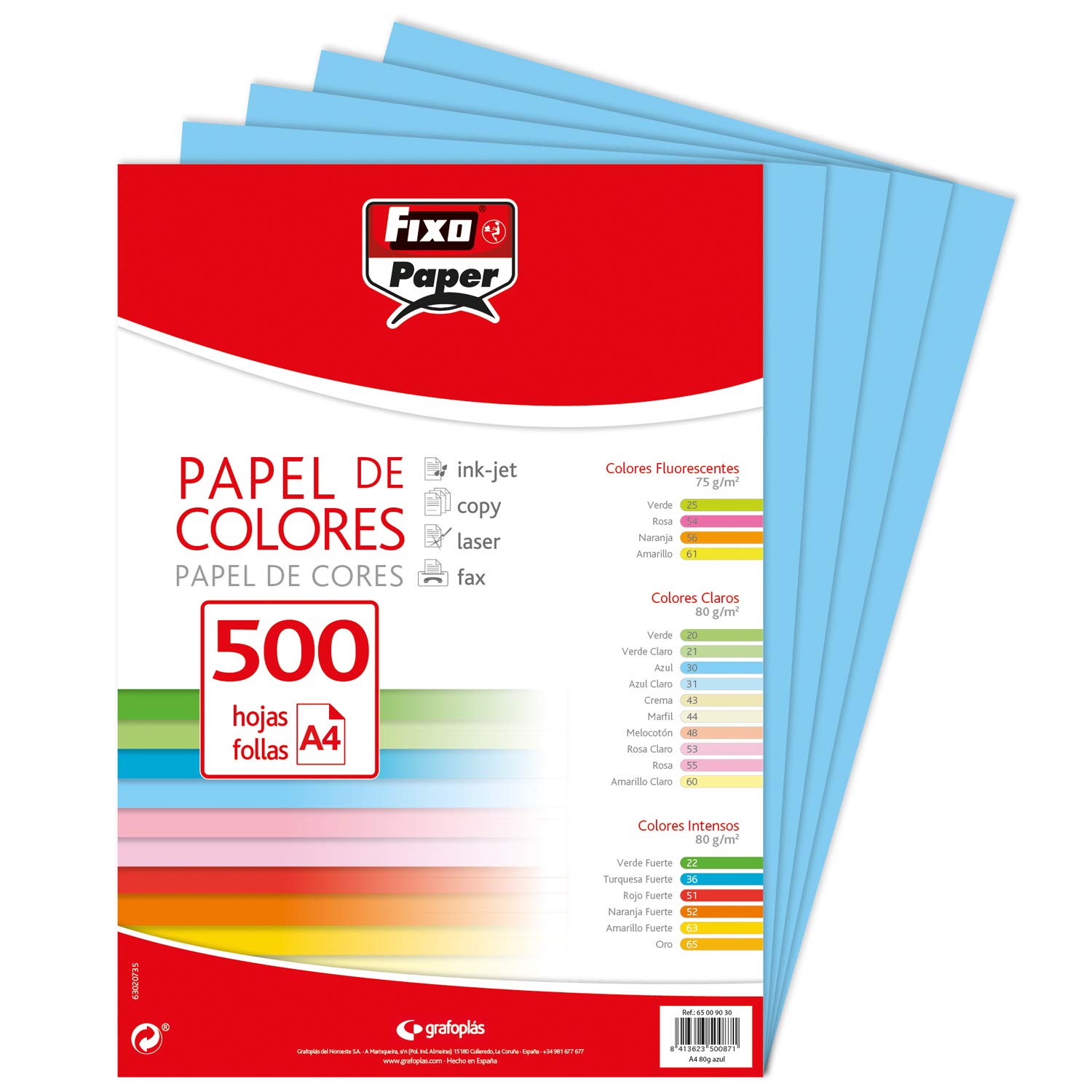 Fixo Sheets 80 g, Paper, Blue, A3