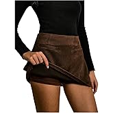 Milumia Women's Faux Suede Mini Skirts Fall A Line Casual Short Skirt with Shorts Underneath