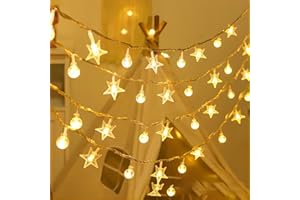 Star String Lights, 9.84 FT 20 LED Warm White Halloween Decorations Hanging Fairy Lights Outdoor for Room Classroom Dorm Part