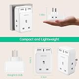 Aodeng UK to Australia 6-IN-1 Plug Adapter 2 USB Type I Shaver UK NZ AU view 4