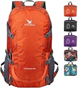 Pokarla 40L Foldable Rucksack Travel Hiking Daypack Orange Lightweight
