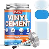 EPN Vinyl Cement, 4.4 oz Pool Patch Repair Kit with 15 PVC Repair Patches | Vinyl Repair Kit with Waterproof Clear PVC Glue for Pool Liners, Inflatables, Air Mattresses, Kayaks, Tarps &amp; Puncture Repair