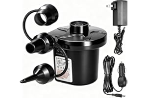 XIBETEO Pompe à air électrique 110 V AC/12 V DC - Pompe à air à remplissage rapide pour gonfleur ou dégonflage - Pompe à mate