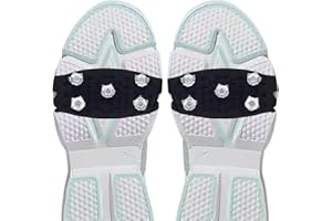 1 Pair Shoe Ice Grips, 5 Tooth Footwear Traction Crampons, Anti Slip Ice Cleats with 5 Steel Studs, Slip on Shoe Grippers Ant