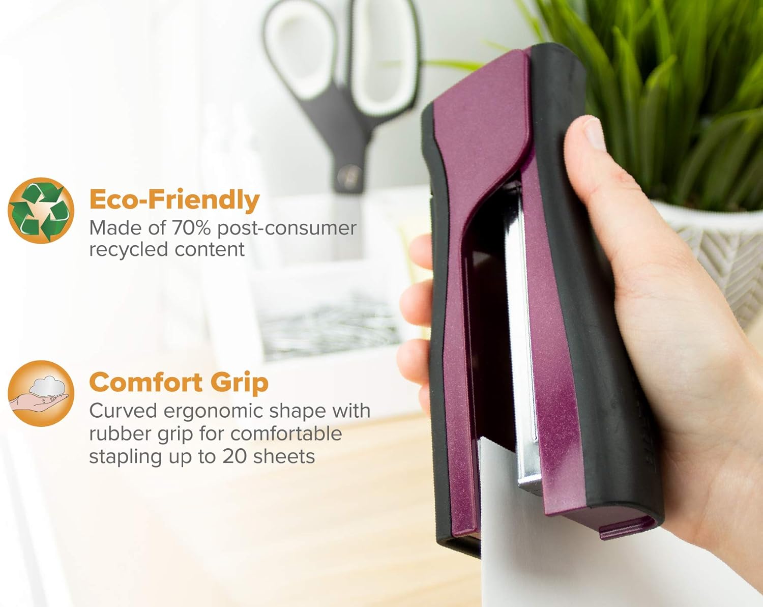 Bostitch Dynamo Stand-Up Stapler with Integrated Staple Remover and Staple Storage (B696R-MAG) : Desk Staplers : Office Products