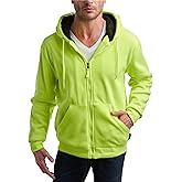 Bass Creek Outfitters Mens High Vis Hoodie - Heavyweight Water Resistant Sherpa Lined Work Hoodies for Men (M-XXL)