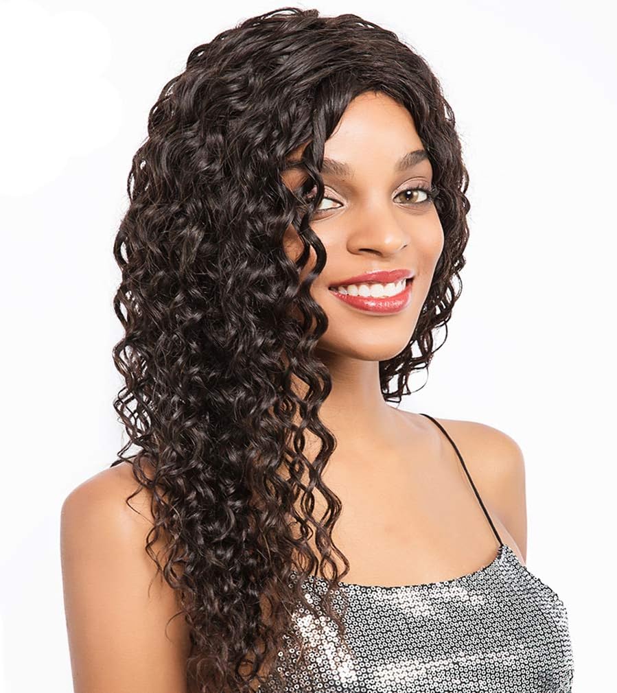 360 Lace Front Wig Deep Wave Wig 130% Density Brazilian Human Hair Wigs Remy Unprocessed Natural Hair Grade 7A Virgin Hair Wig Natural Black 18