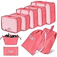 DIMJ Packing Cubes for Travel, 9 Packs Travel Cubes Set Foldable Suitcase Organizer Lightweight Luggage Storage Bag