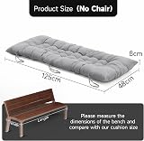 DKIEI 125x48cm Garden Bench Cushion 8cm Thick 2/3 Seater Non-Slip Grey view 5