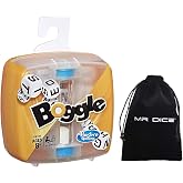 Mr Dice Boggle Game Bundle With Drawstring Bag - Classic Boggle for Adults