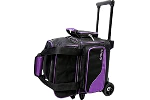 Pyramid Path Pro Deluxe Single Roller Bowling Bag With Separate Shoe Compartment (Up To US Mens Size 11), 2 Large Accessory Pockets, Padded Foam Ball Insert, Lifting Handles and Locking Square Handle