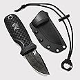 ODENWOLF W-MINI - EDC Neck Knife with Sheath and Necklace - Small EDC Fixed Blade Knife Necklace and Belt Clip - Pocket Fixed Blade Knives - Full Tang Neck Knife with Sheath Tactical and Fire Starter