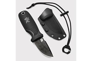 ODENWOLF W-MINI - EDC Neck Knife with Sheath and Necklace - Small EDC Fixed Blade Knife Necklace and Belt Clip - Pocket Fixed Blade Knives - Full Tang Neck Knife with Sheath Tactical and Fire Starter