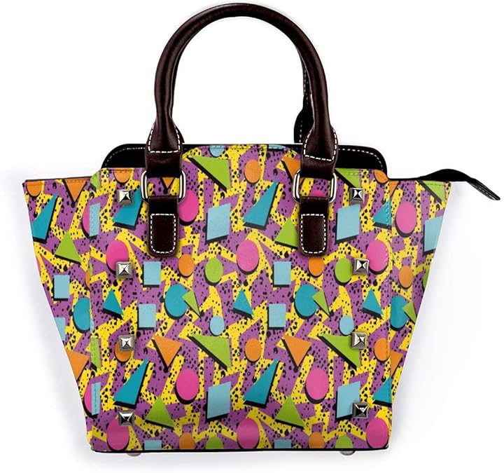 Tote Bag Geometric 80s Memphis Handbags Large