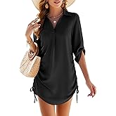 MIRALUNA Women's Swimsuit Cover Up Bikini Bathing Suit Swimwear Beach Coverups Shirt Dress