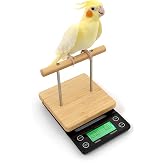 NEOUZA Bird Scale with Perch for Small &amp; Medium Birds, Weight Monitoring | Bamboo Perch, 10cm Height, 3kg Capacity, Suitable for Small &amp; Medium Birds, Batteries Not Included, Weight Monitoring