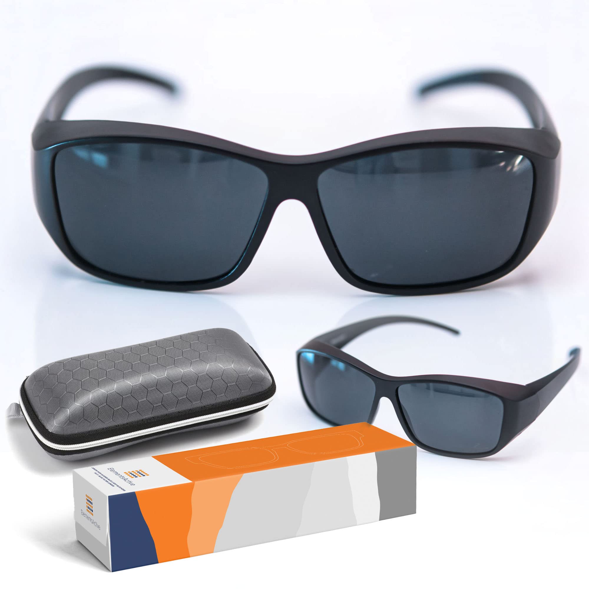 ElementsActive Men's Polarized Clip-on Driving Sunglasses with Flip Up Function black