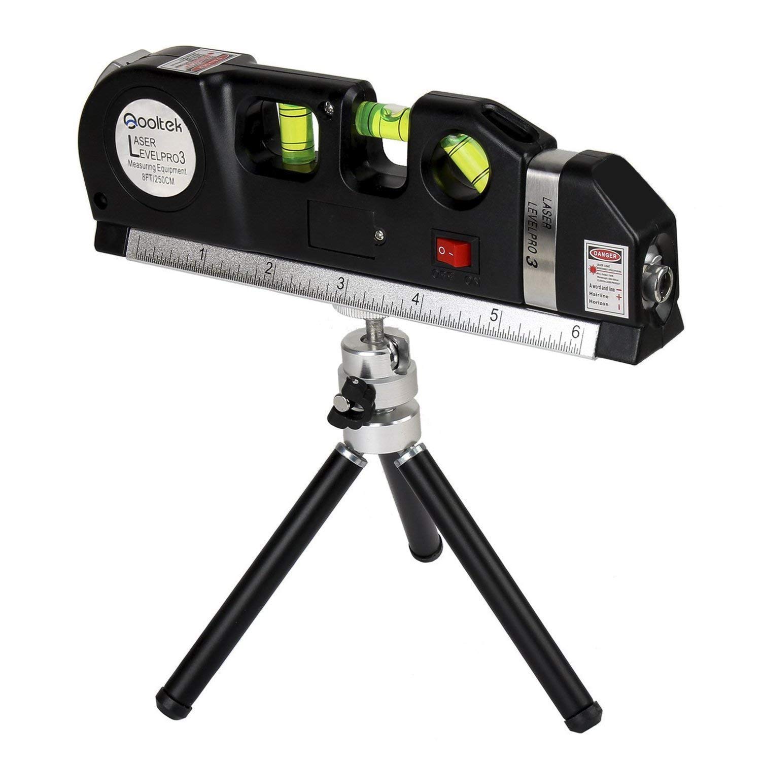 Qooltek Laser Level Line Laser Measure +8ft Tape Ruler Adjusted