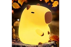 YR YRHH-PET Capybara Cute Night Light, Squishy Capybara Lamp Xmas Gifts Toys, Rechargeable LED Dimmable Silicone Nightlight for Kids, Funny Light Up Capibara, Baby Nursery College Dorm Fall Décor