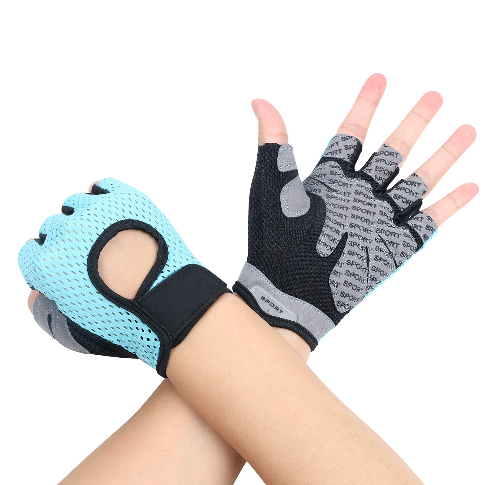flintronic Gym Gloves, Breathable Training Gloves with Microfiber Fabric, No-Slip Silicone Padded Palm Protection and Extra Grip, Fitness Gloves for Men&Women, Weight Lifting/Cross Fit/Cycling