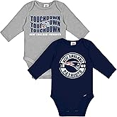 Gerber NFL unisex-baby Nfl 2-pack Long Sleeve Onesie Bodysuit