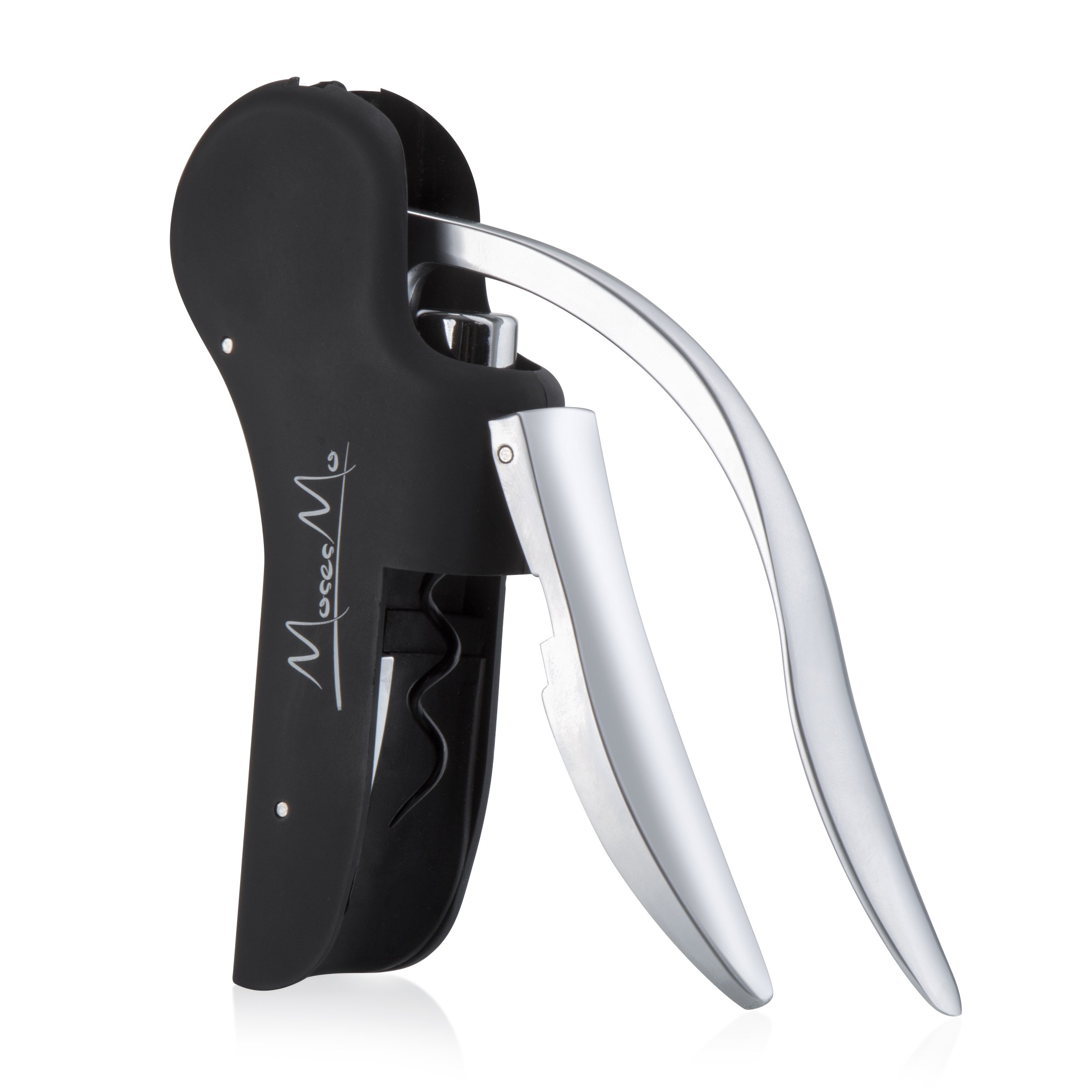 Wine Bottle Opener Screwpull Lever Handle Corkscrew With Foil Cutter